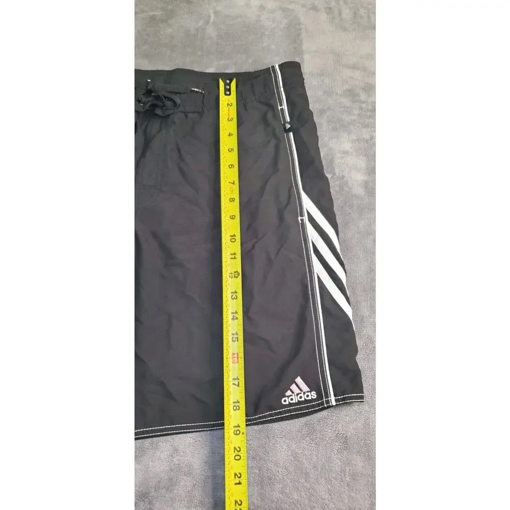 Vintage Adidas Swim Shorts Mens Size 32 Trunks Lined Black Pockets C29-86